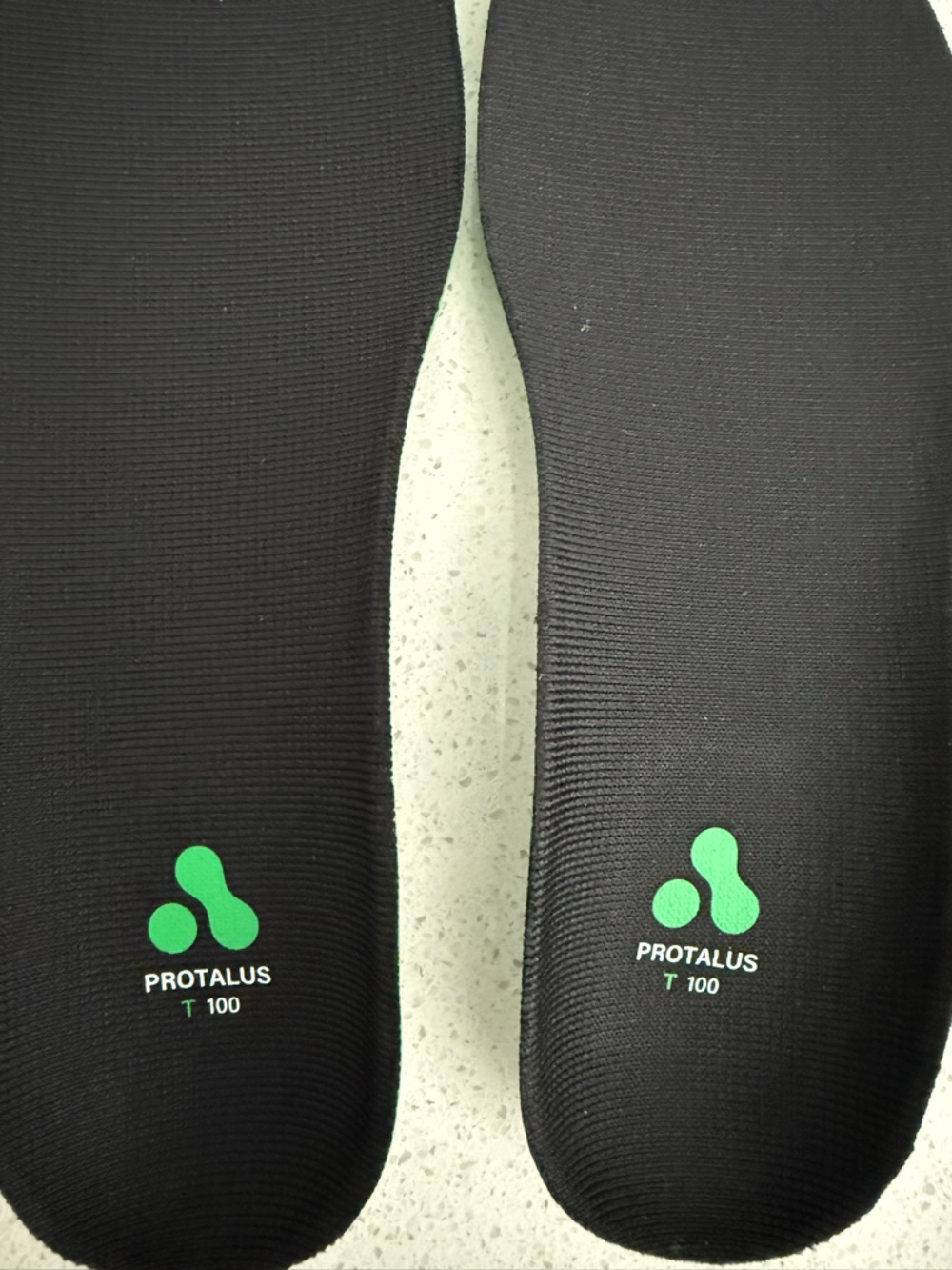 T100 Black Insoles with Green Logo